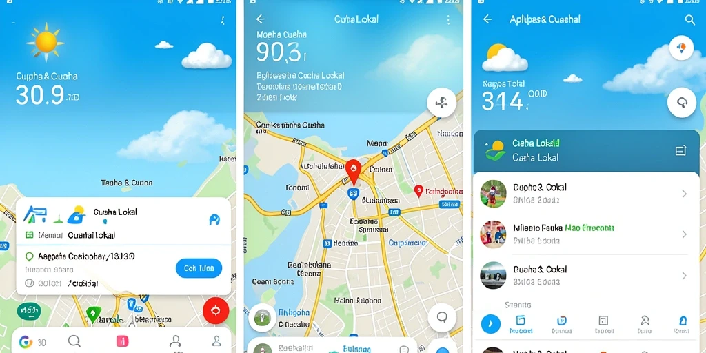 Tampilan antarmuka aplikasi Cuaca Lokal 8ID yang informatif.