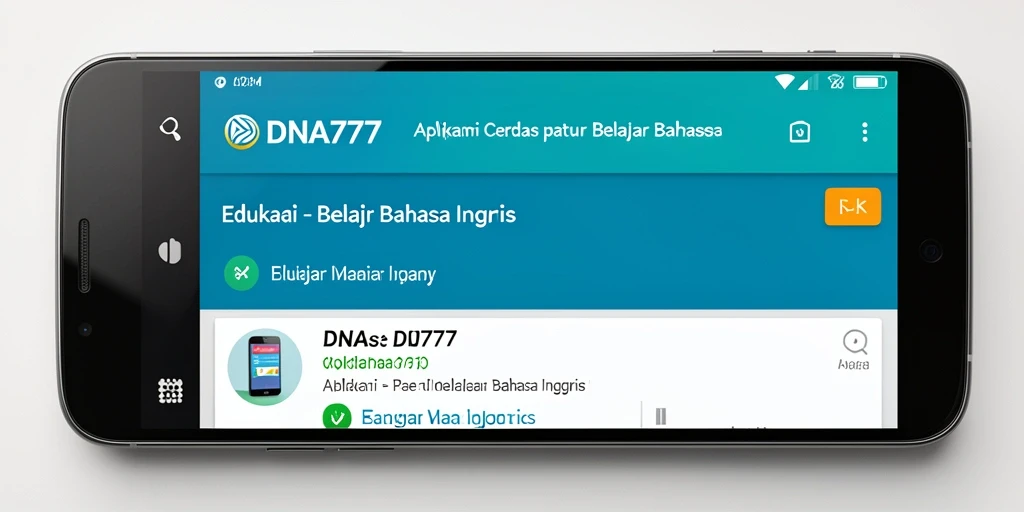 Tampilan antarmuka aplikasi DNA777 yang user-friendly untuk belajar Bahasa Inggris.