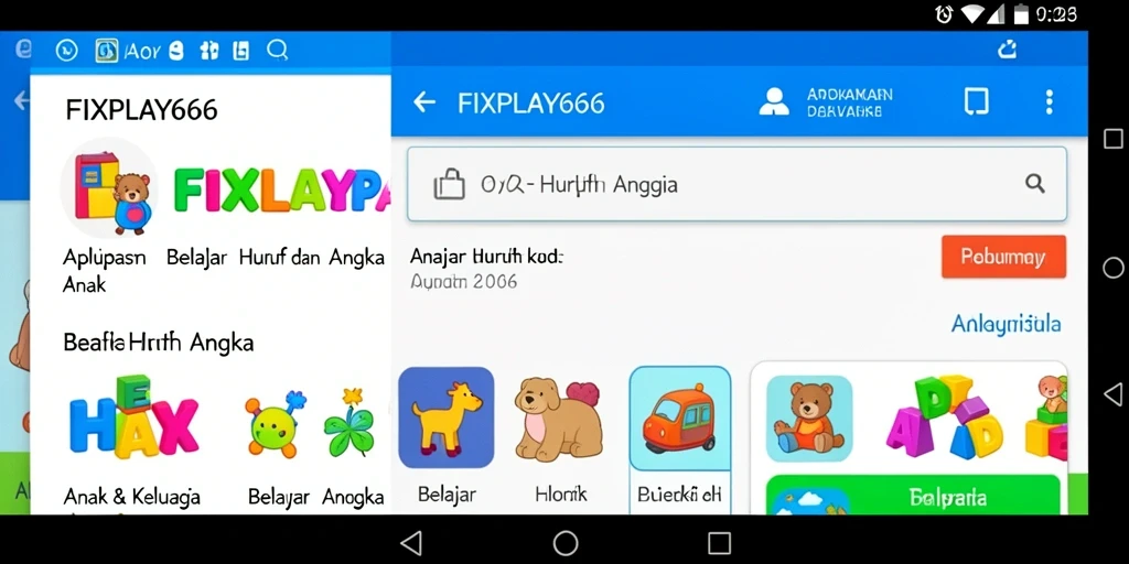 Antarmuka aplikasi FIXPLAY666 yang ceria dan interaktif.