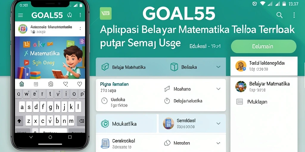 Tampilan antarmuka aplikasi GOAL55 yang interaktif dan menarik.