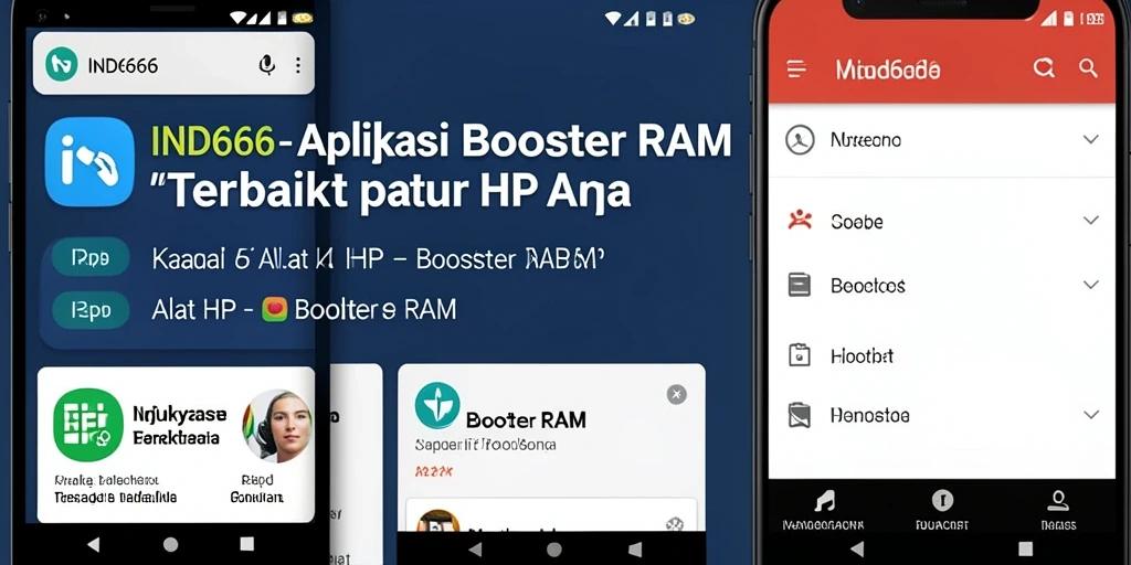 Tampilan antarmuka utama aplikasi Booster RAM IND666.