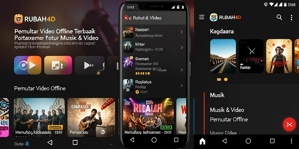 Tampilan antarmuka RUBAH4D saat memutar video offline.